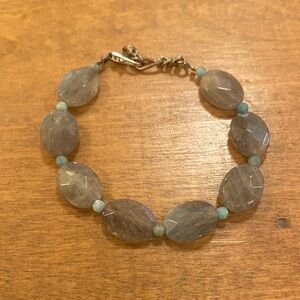 Labradorite Gray Beaded Bracelet